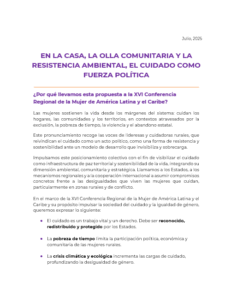 Pronunciamiento sobre trabajo de cuidado no remunerado