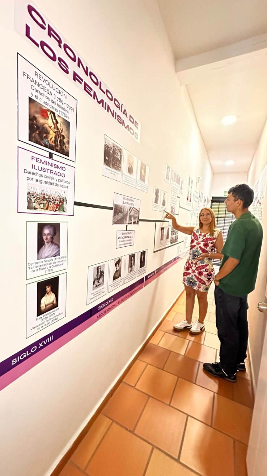 visita al mural Cronología de los feminismos
